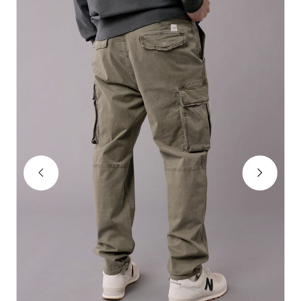 AMERICAN EAGLE MEN OLIVE FLEX LIVED-IN CARGO PANT